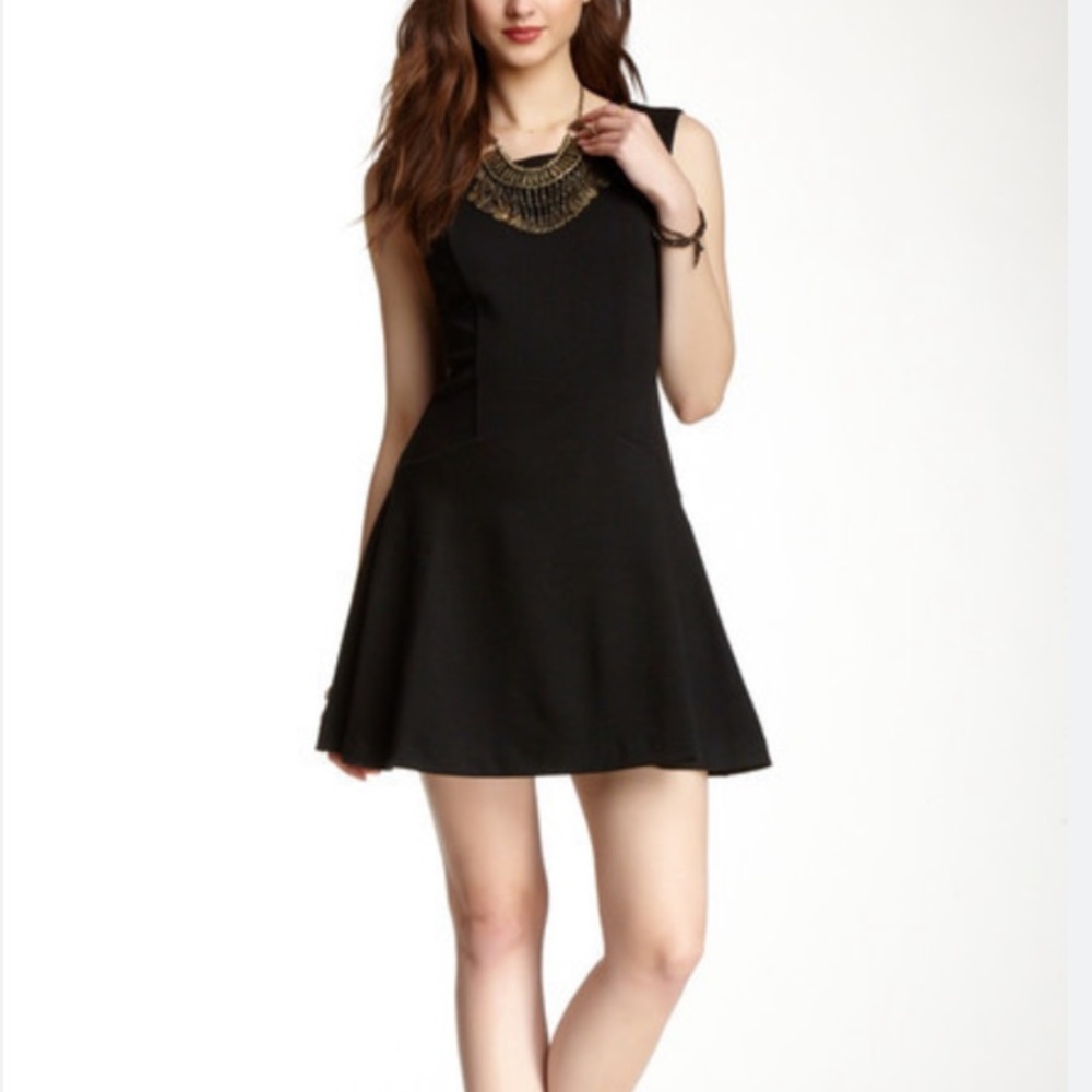 Free People Black A-Line Cha Cha Skater Dress